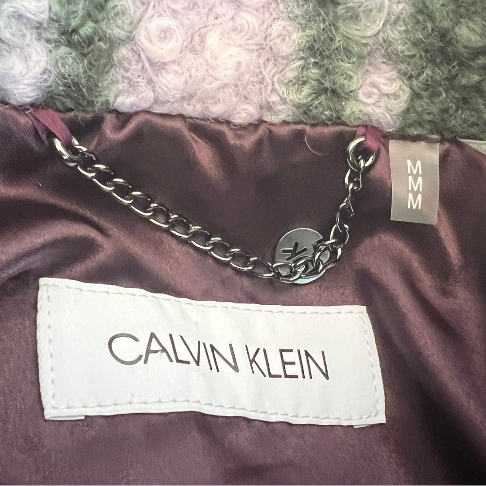 NWT- CALVIN KLEIN Women's Faux Sherpa Plaid Shirt Jacket Sz M - Picture 5 of 10